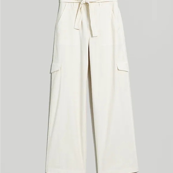 Madewell superwide griff utility pants cargo waist tie size 24 cream new - Picture 3 of 6